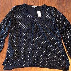 Maurices Black and Silver Polka Dot Women’s Blouse Top Size XS NWT